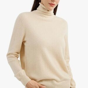 Cream Wm’s 100% Merino Wool Relaxed Fit NWT Turtle Neck Sz XL Ivory